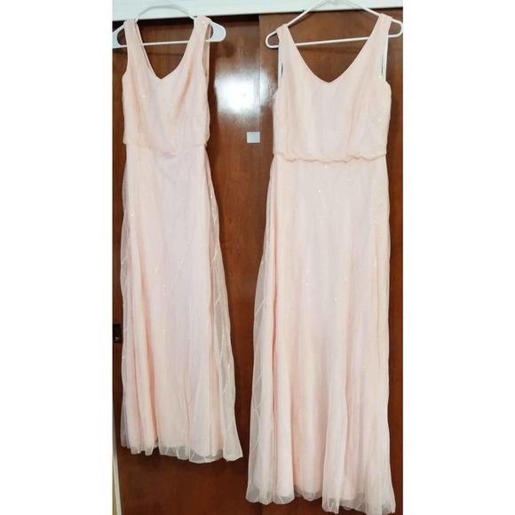 Bill Levkoff Dresses & Skirts - 2 beautiful blush pink Bill Levkoff bridesmaids tulle and sequined gowns